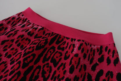  - Chic High Waist Pink Leopard Mini Skirt