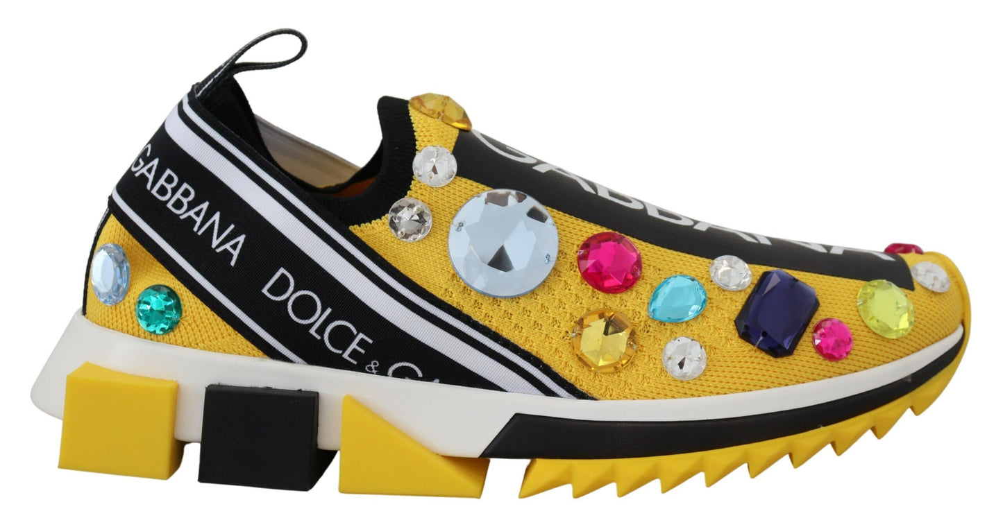  - Exquisite Yellow Techno Fabric Sneakers