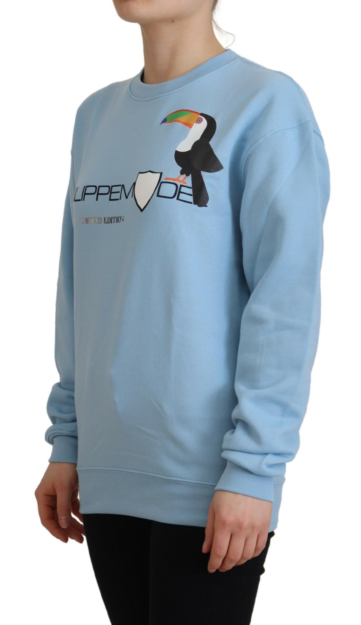  - Chic Light Blue Logo Embellished Sweater