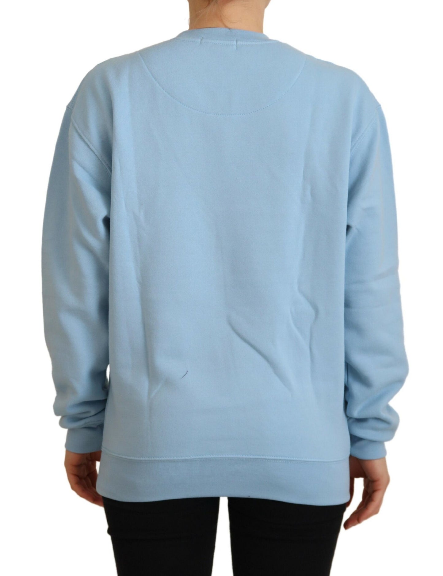  - Chic Light Blue Logo Embellished Sweater