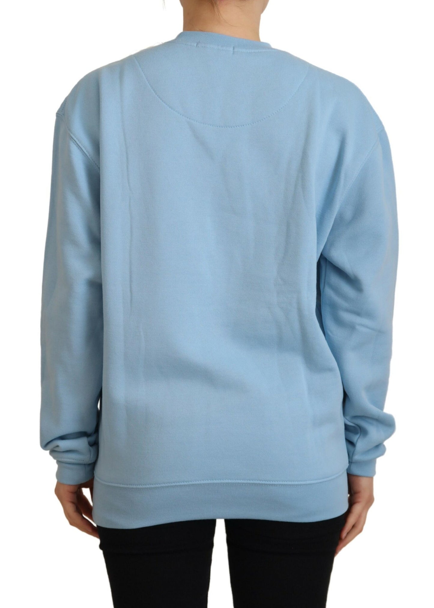  - Elegant Light Blue Cotton Pullover Sweater