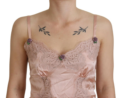  - Elegant Pink Silk Lingerie Top