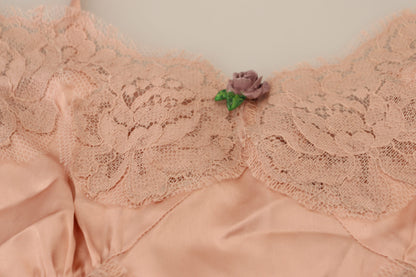  - Elegant Pink Silk Lingerie Top