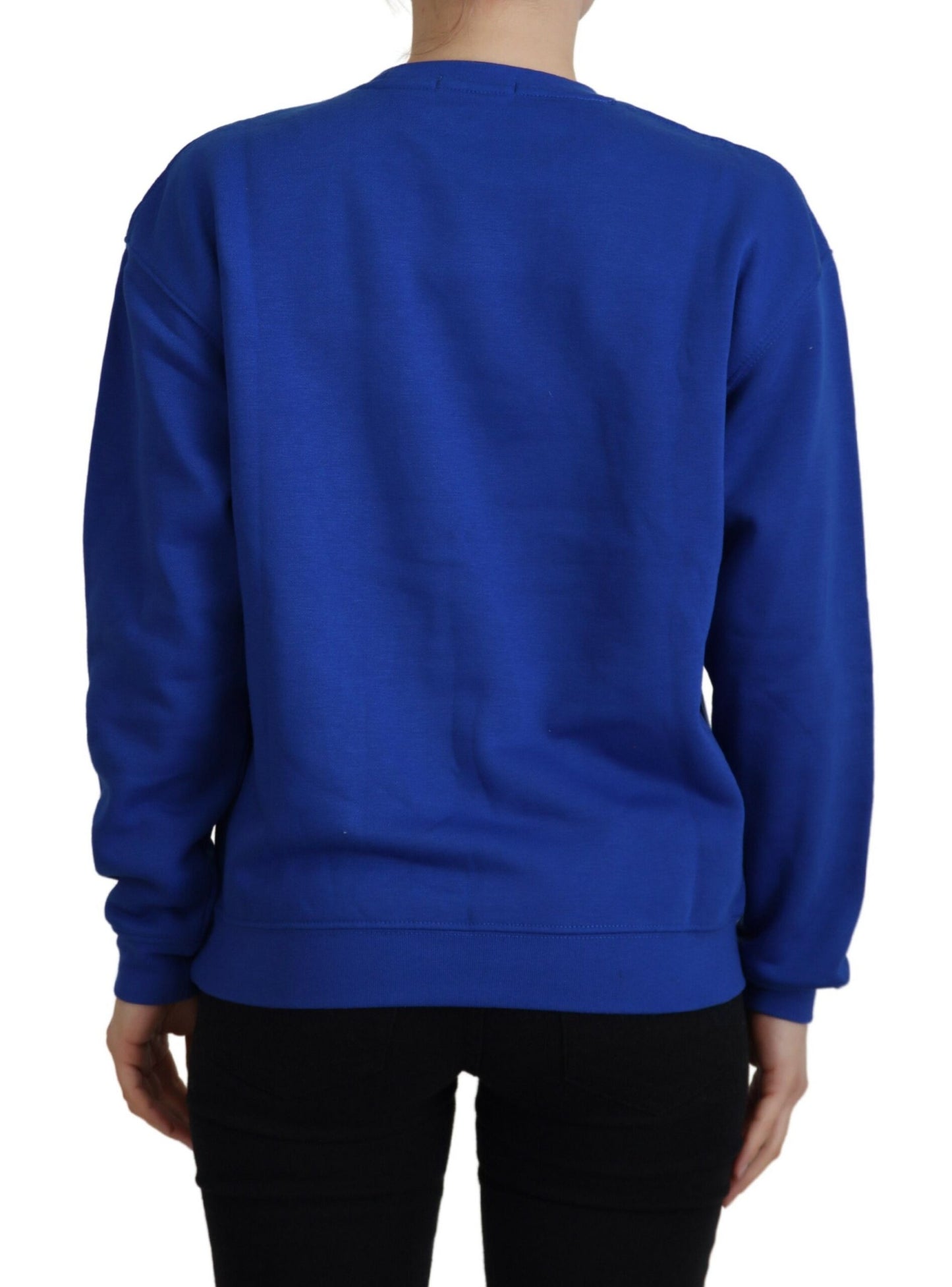  - Chic Blue Printed Long Sleeve Pullover Sweater