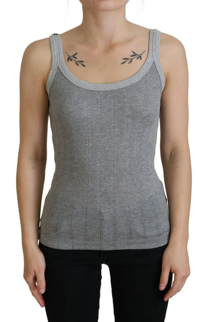  - Chic Gray Sleeveless Modal-Cotton Top