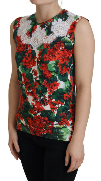  - Chic Floral Print Tank Top Vest