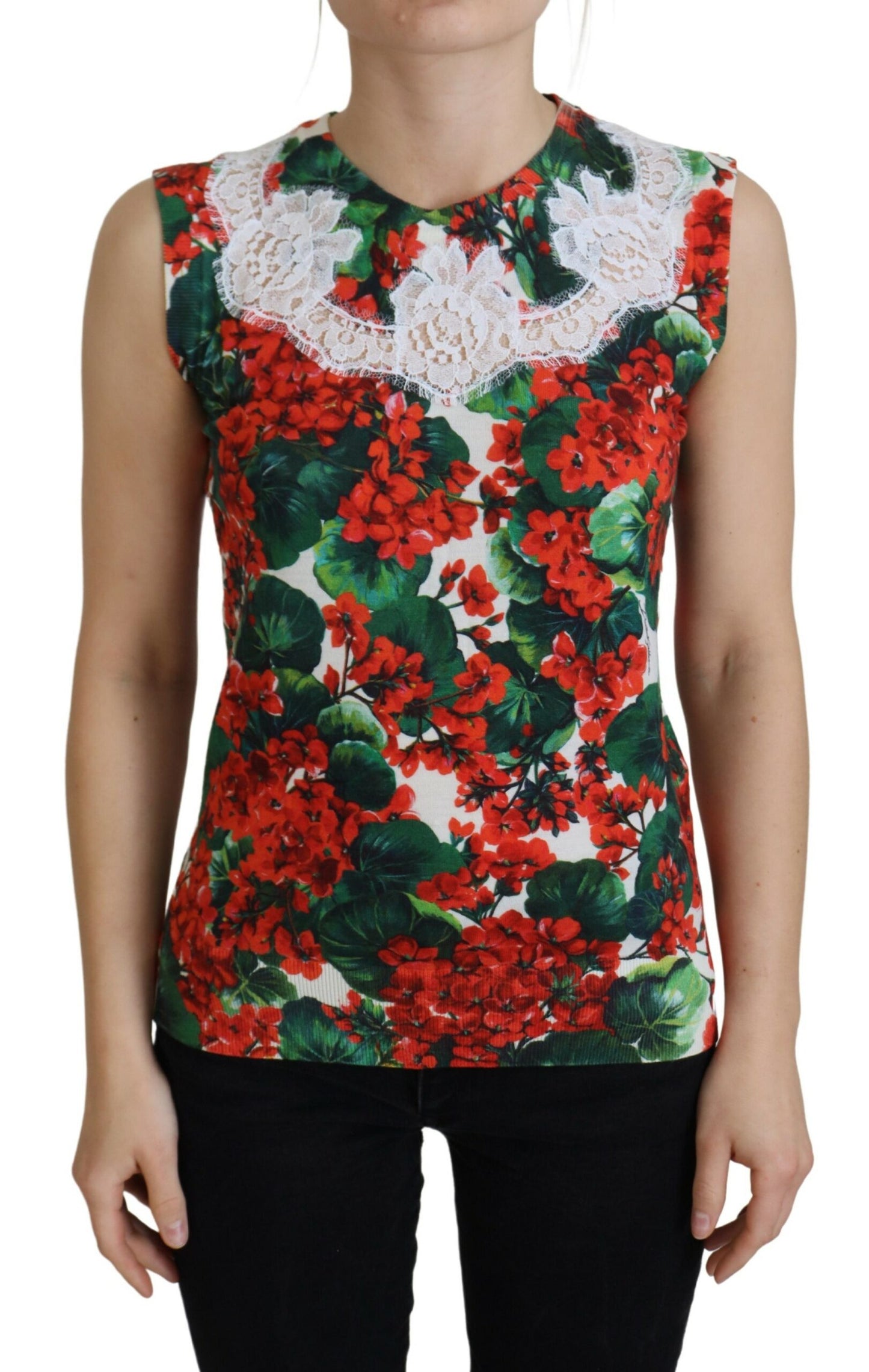  - Chic Floral Print Tank Top Vest