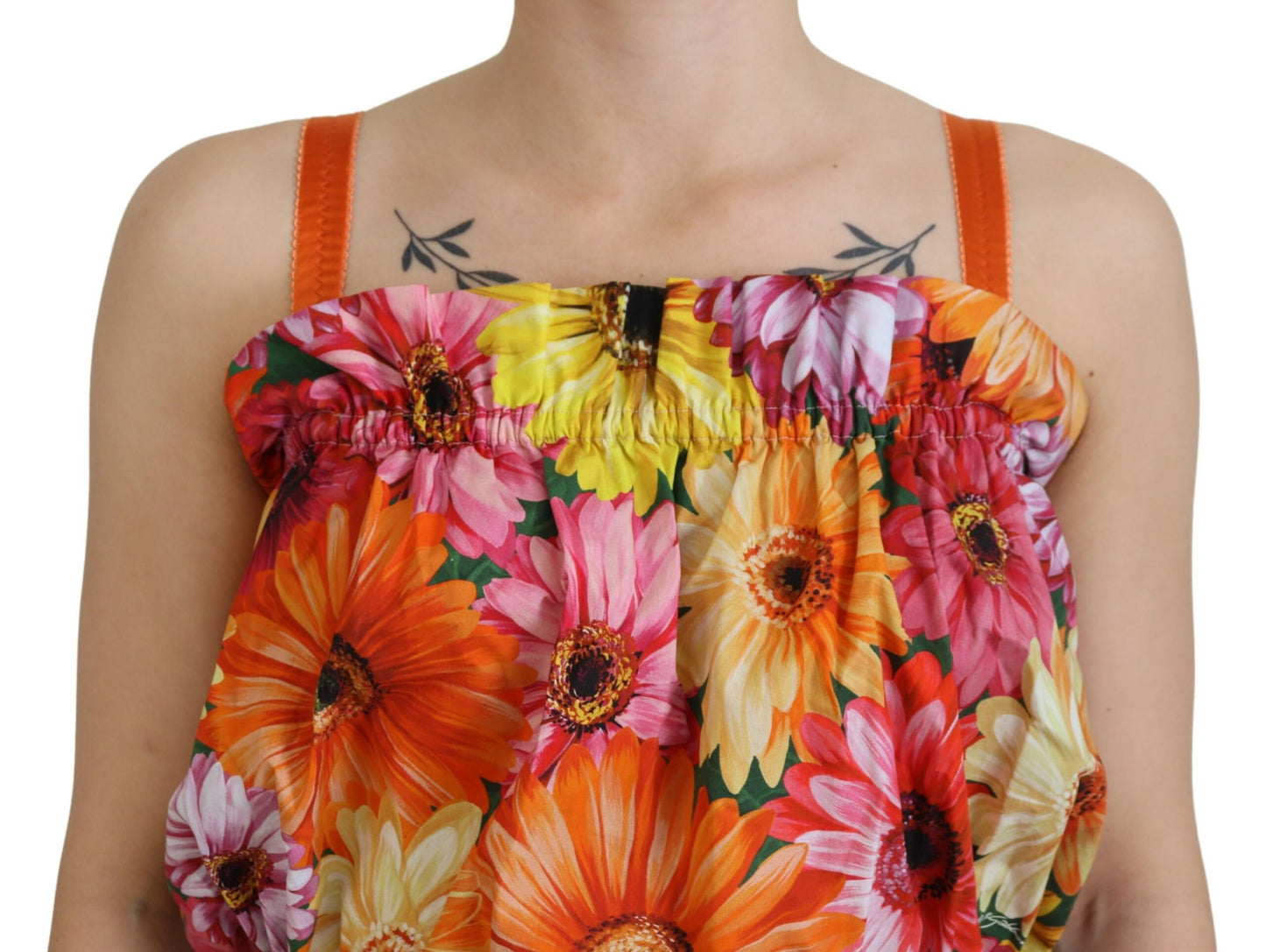  - Floral Elegance Sleeveless Cropped Top