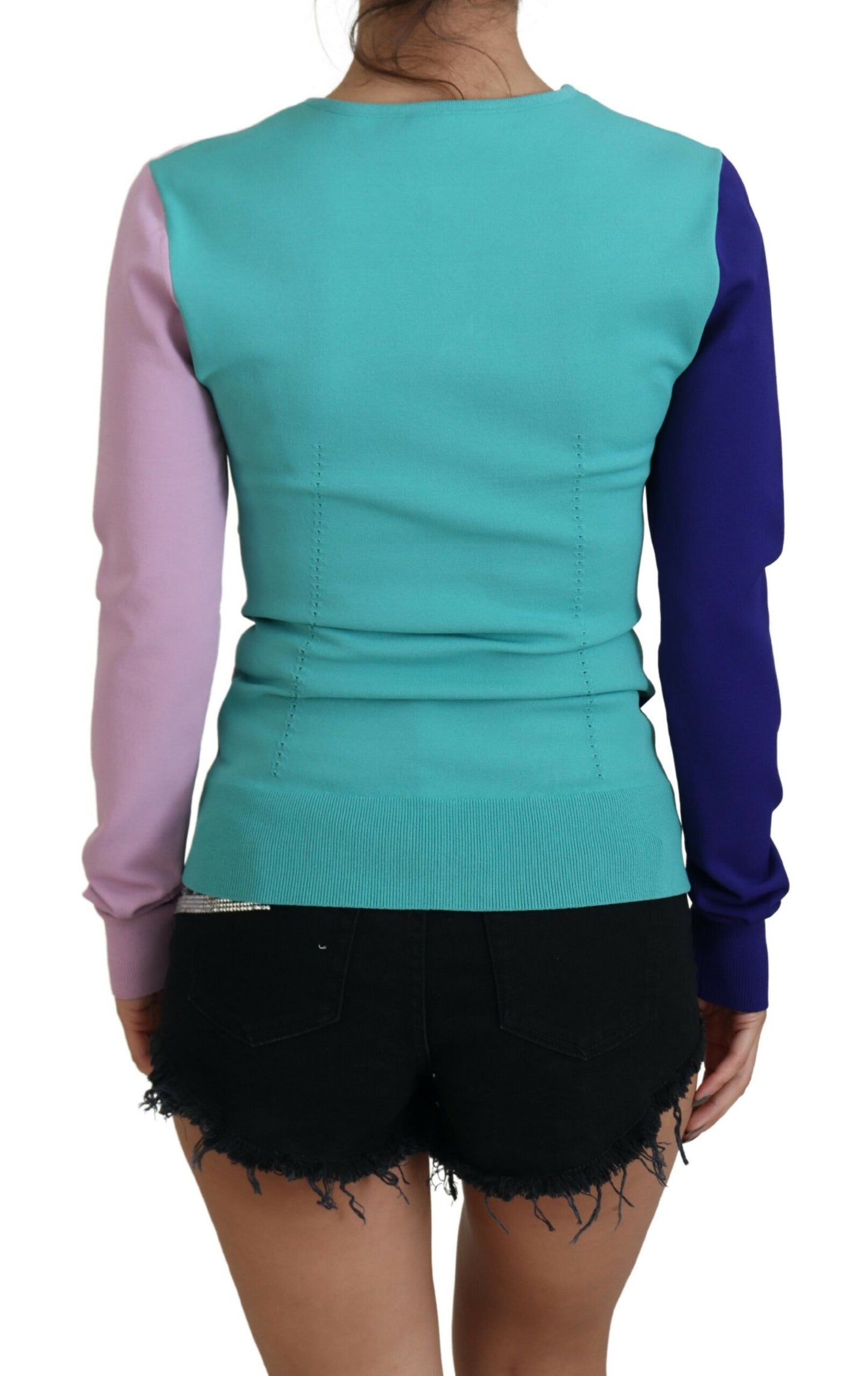  - Chic Multicolor V-Neck Pullover Sweater