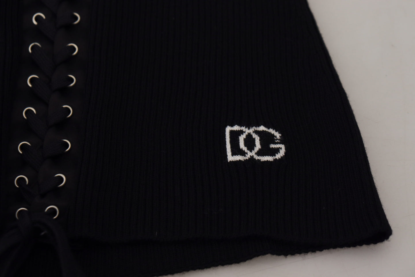  - Elegant Black Tie-Up Slim Fit Sweater