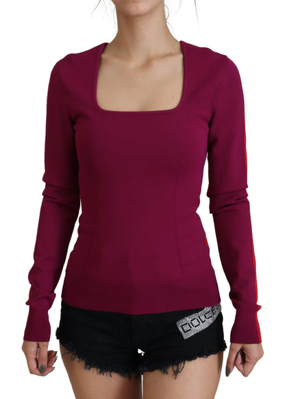  - Multicolor Square Neck Pullover Sweater