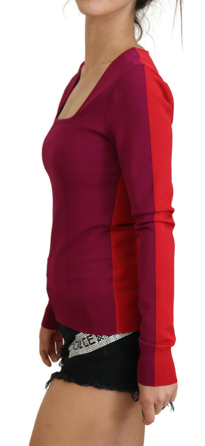  - Multicolor Square Neck Pullover Sweater