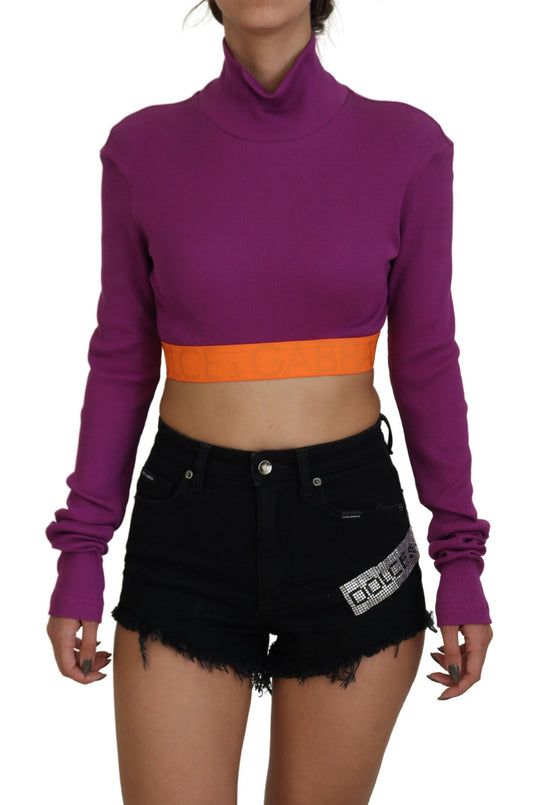  - Elegant Purple Turtle Neck Pullover Sweater