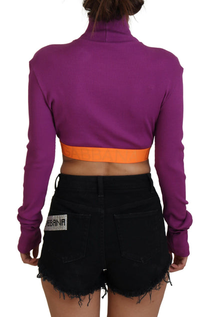  - Elegant Purple Turtle Neck Pullover Sweater