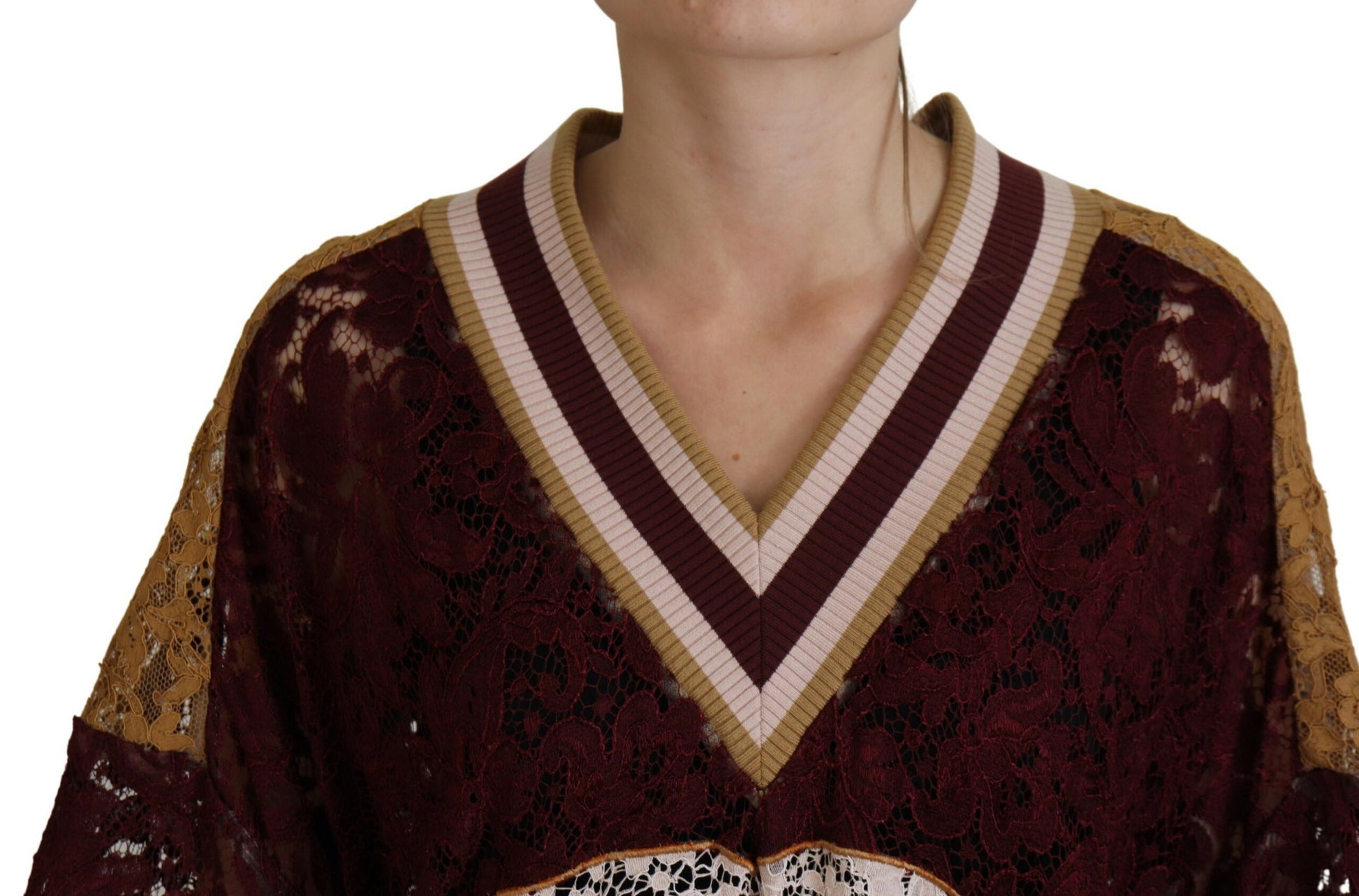 Multicolor V-Neck Pullover Sweater
