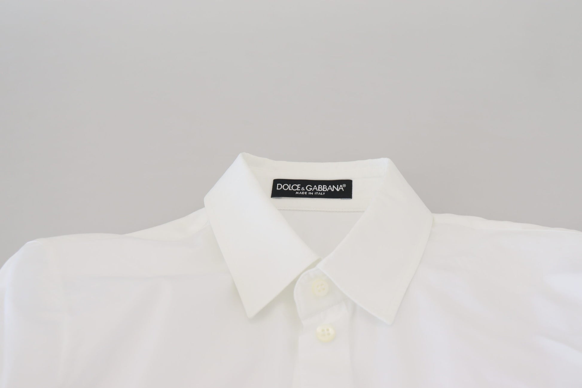 Elegant White Cotton Button-Up Top by Dolce & Gabbana