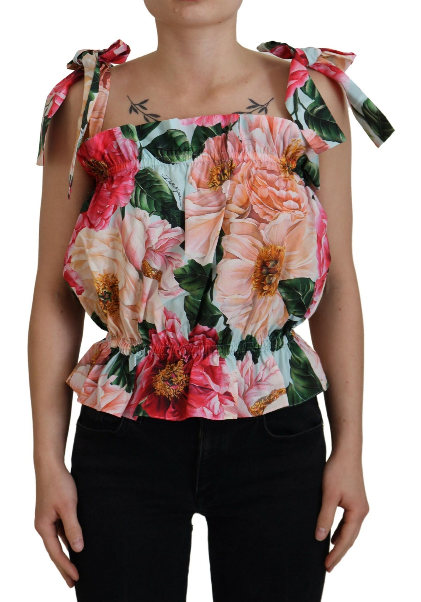  - Elegant Floral Print Sleeveless Tank Top