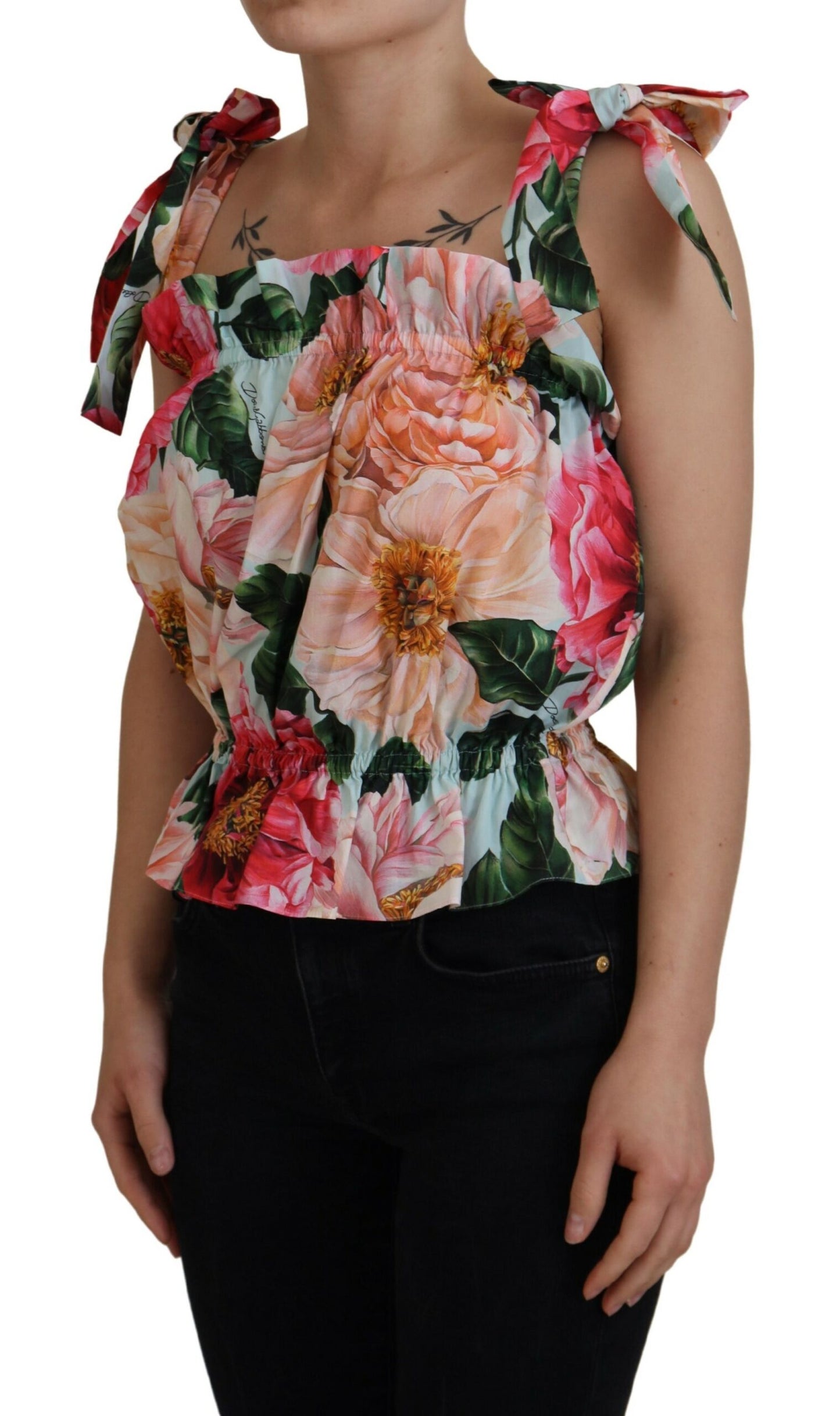  - Elegant Floral Print Sleeveless Tank Top