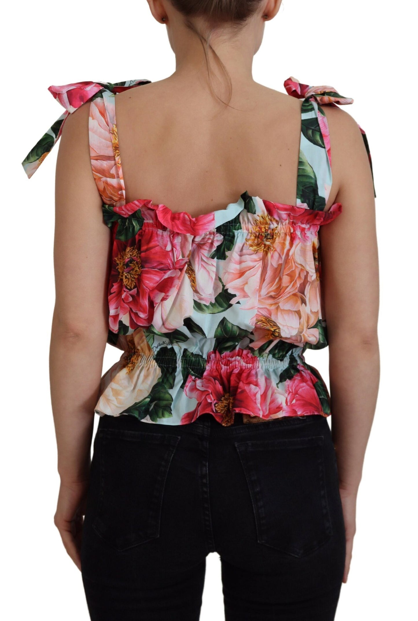  - Elegant Floral Print Sleeveless Tank Top