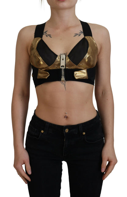  - Elegant Cropped Top with Front Zipper