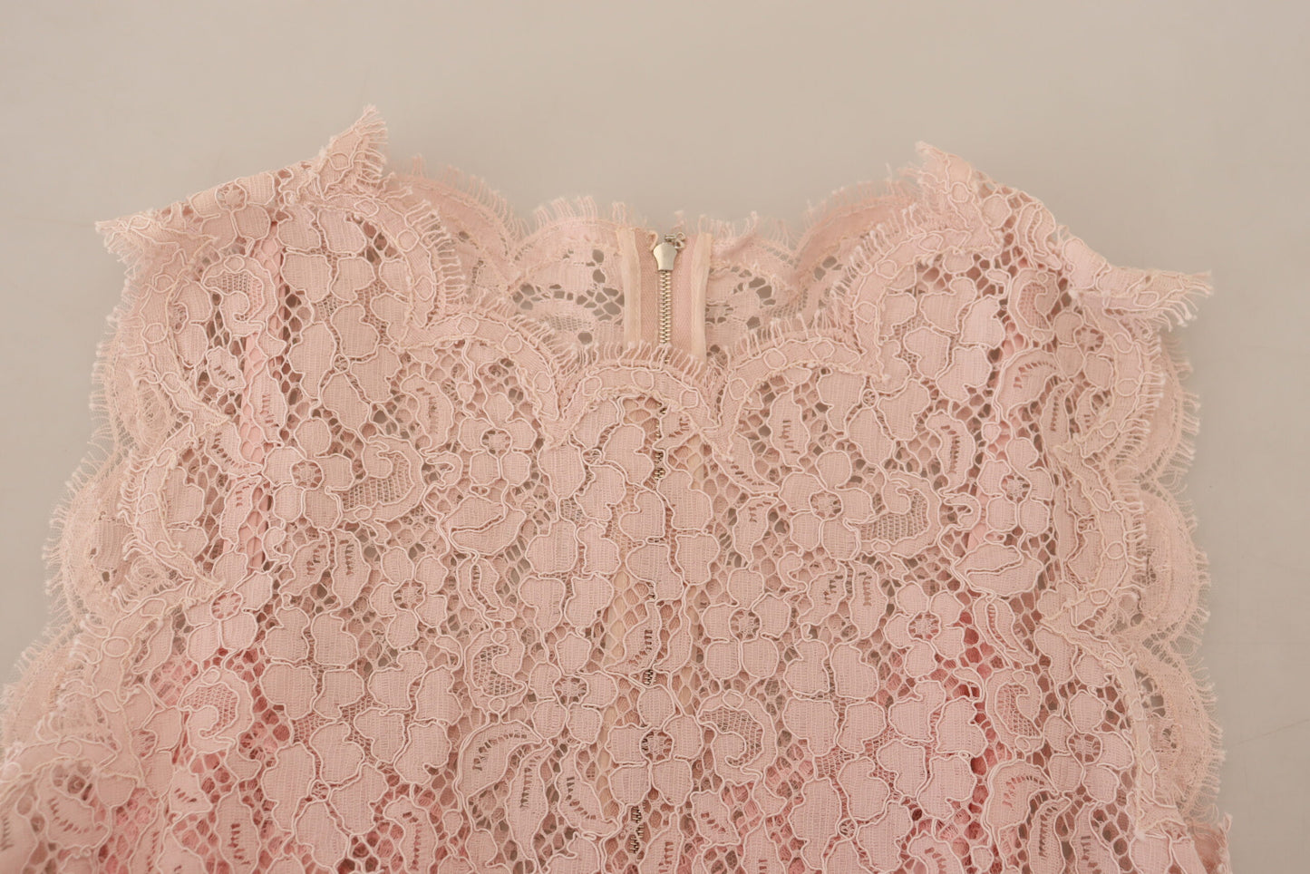  - Elegant Sheer Lace Sleeveless Blouse in Pink