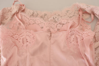  - Elegant Sheer Lace Sleeveless Blouse in Pink