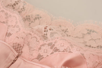  - Elegant Sheer Lace Sleeveless Blouse in Pink