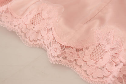  - Elegant Sheer Lace Sleeveless Blouse in Pink