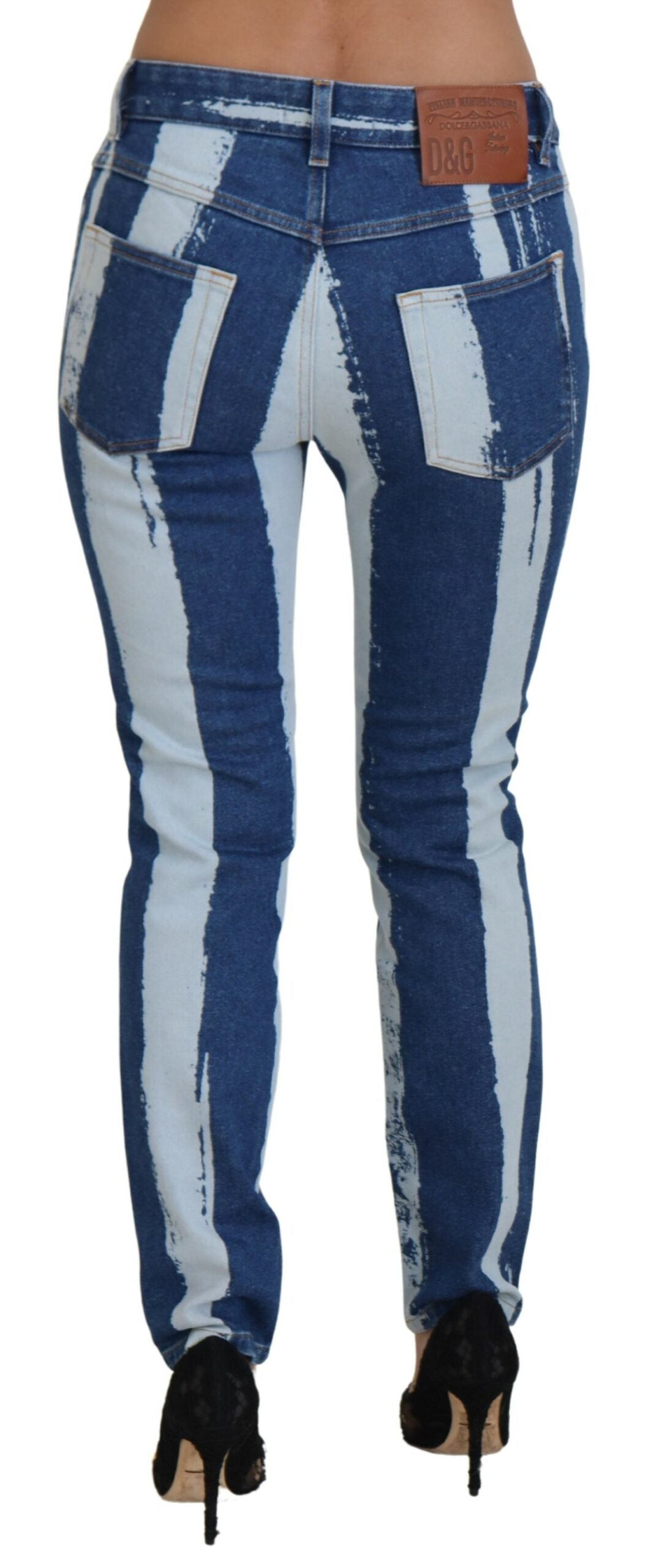  - Sleek Striped Slim Fit Italian Jeans