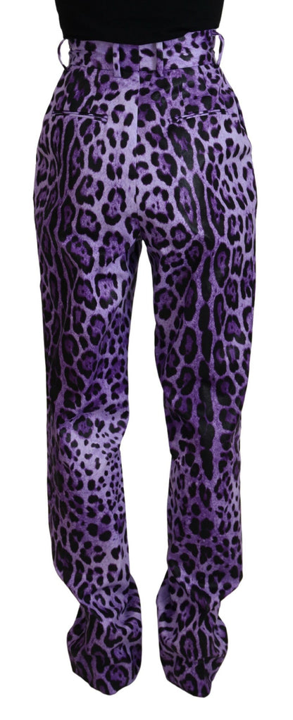  - Elegant High Waist Straight Purple Pants