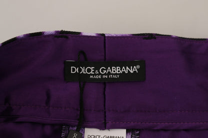  - Elegant High Waist Straight Purple Pants