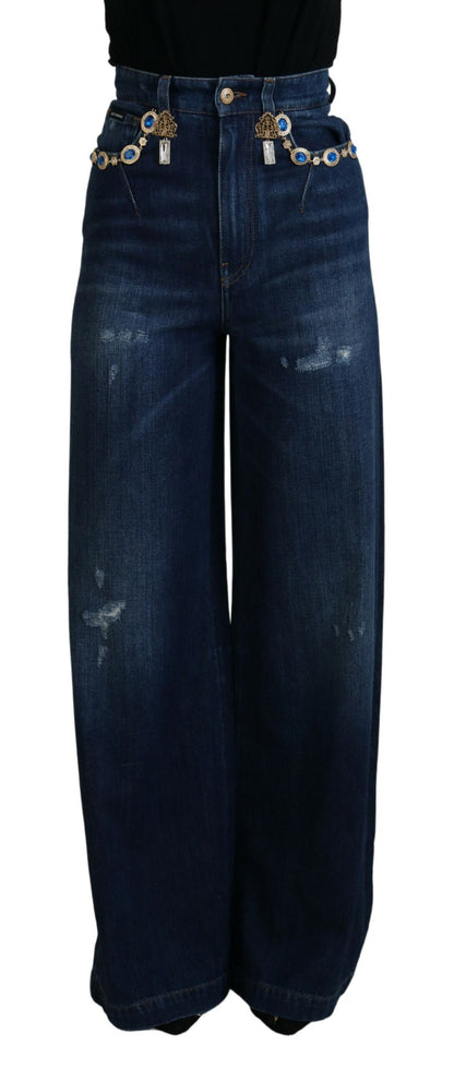  - Embellished Straight Leg Designer Jeans