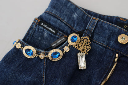  - Embellished Straight Leg Designer Jeans