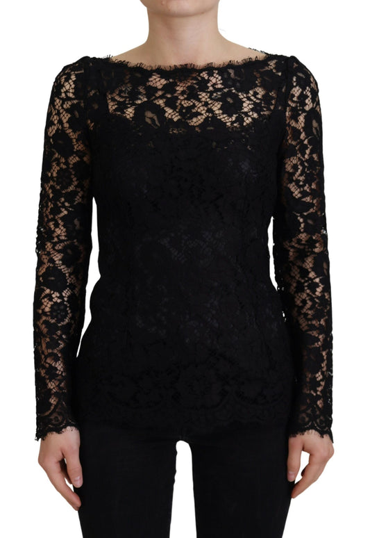  - Elegant Floral Lace Long Sleeve Top