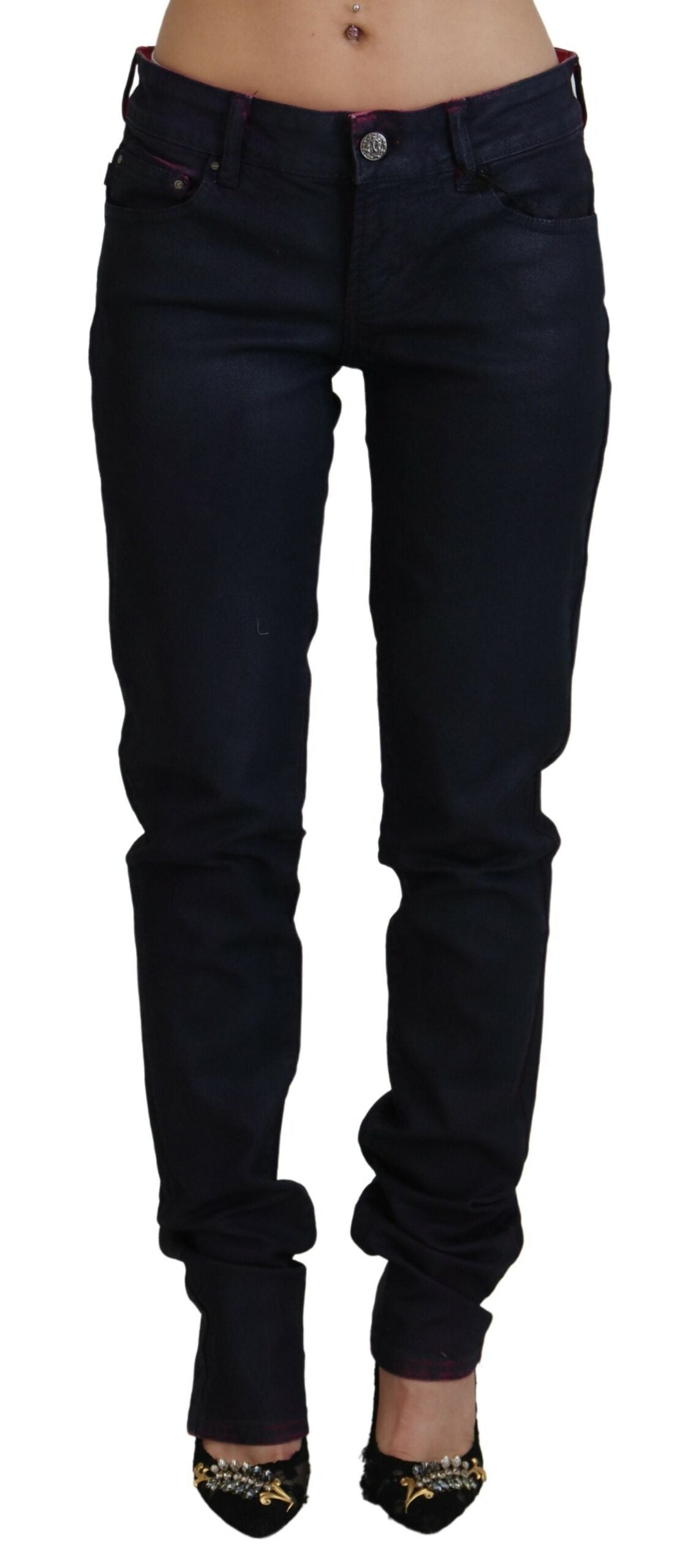  - Sleek Black Low Waist Denim Pants