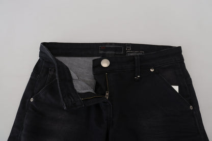  - Sleek Black Washed Low Waist Skinny Jeans