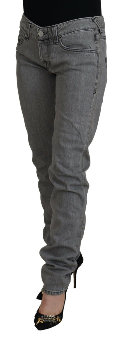  - Chic Low Waist Skinny Gray Jeans