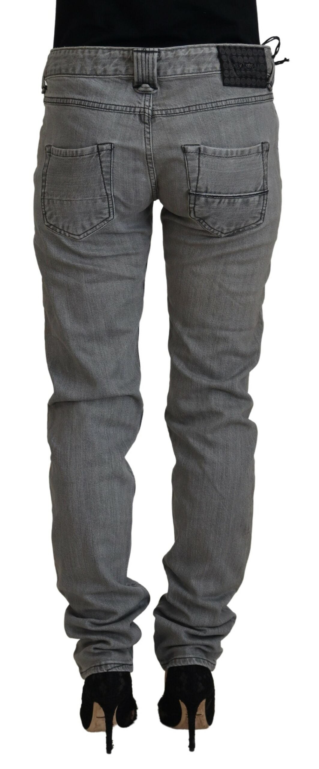  - Chic Low Waist Skinny Gray Jeans