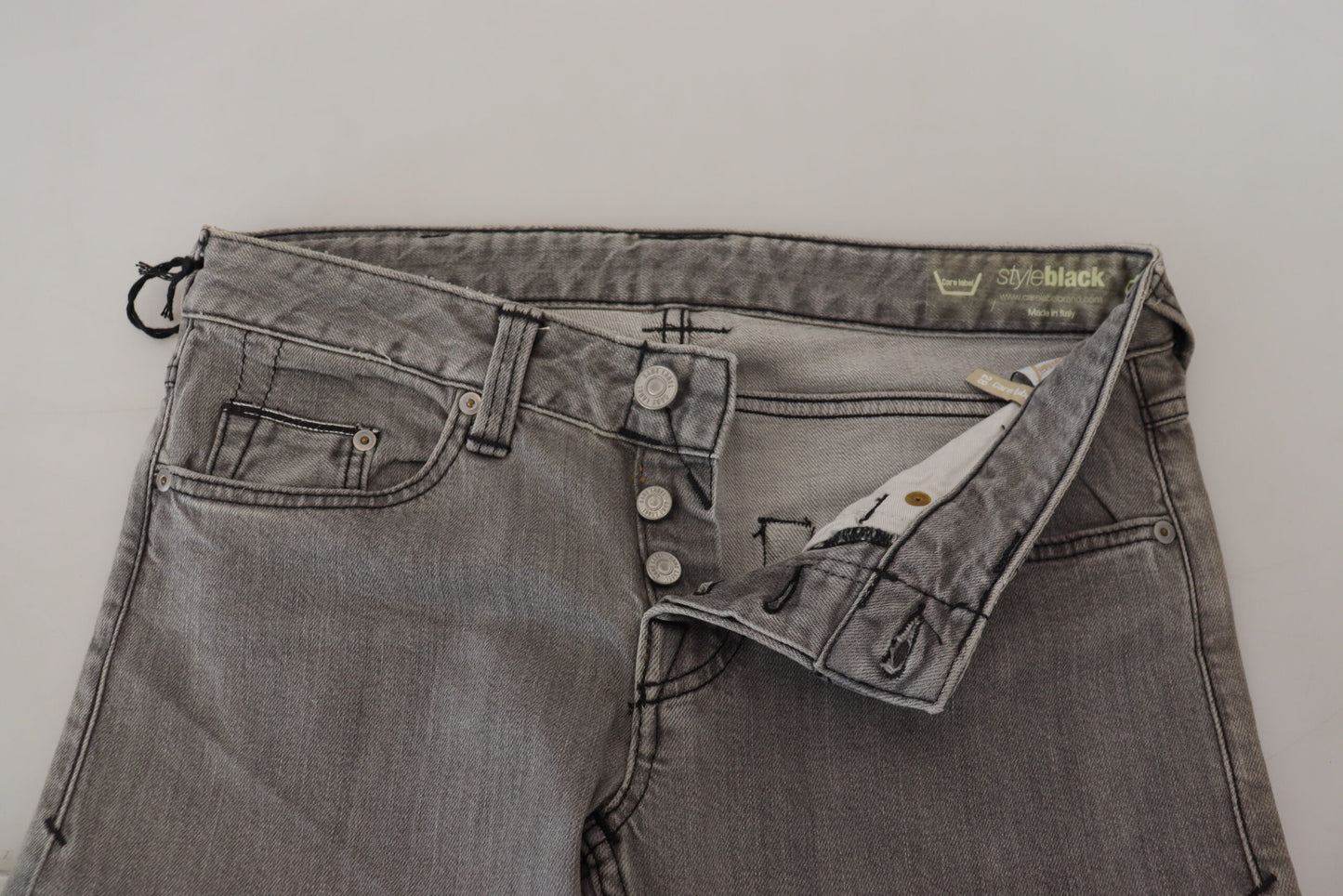  - Chic Low Waist Skinny Gray Jeans