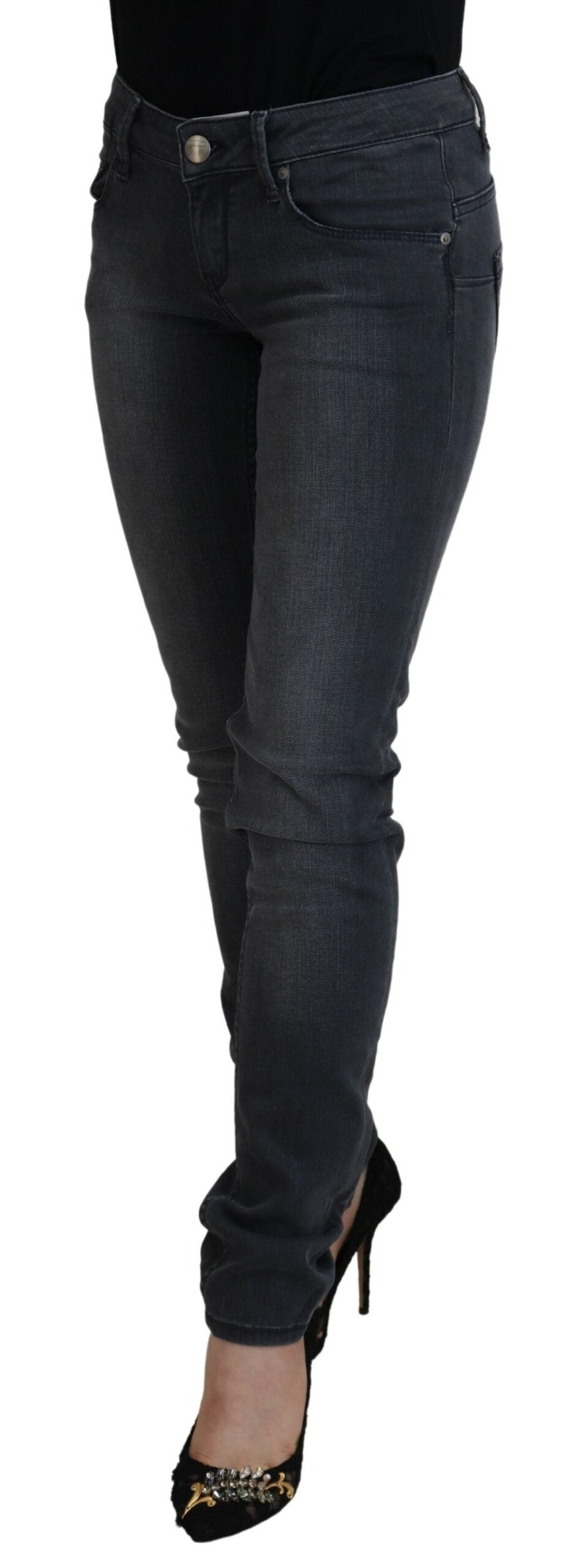  - Chic Gray Low Waist Skinny Jeans