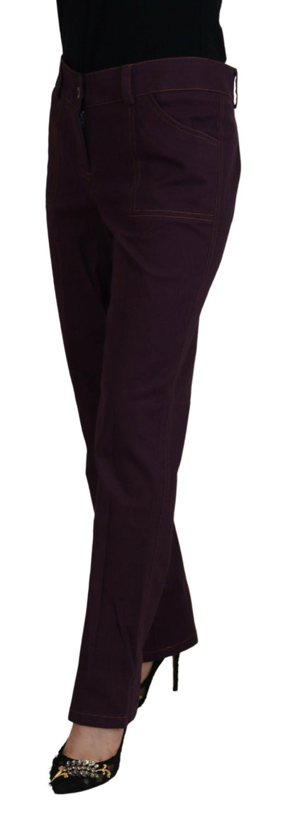  - Elegant Tapered Purple Cotton Pants