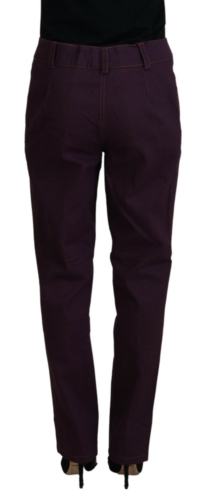  - Elegant Tapered Purple Cotton Pants