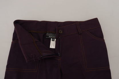  - Elegant Tapered Purple Cotton Pants