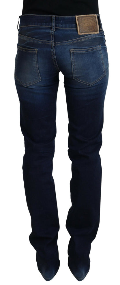  - Chic Low Waist Denim Pants in Blue