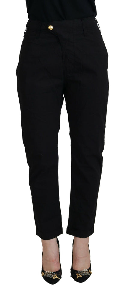  - Chic Tapered Black Cotton Pants