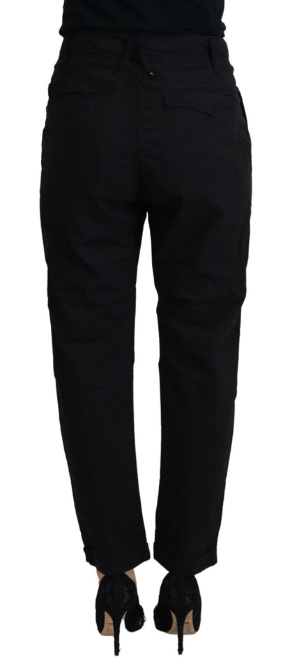  - Chic Tapered Black Cotton Pants