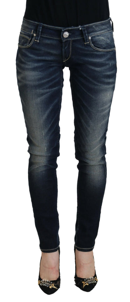  - Chic Blue Washed Skinny Low Waist Jeans