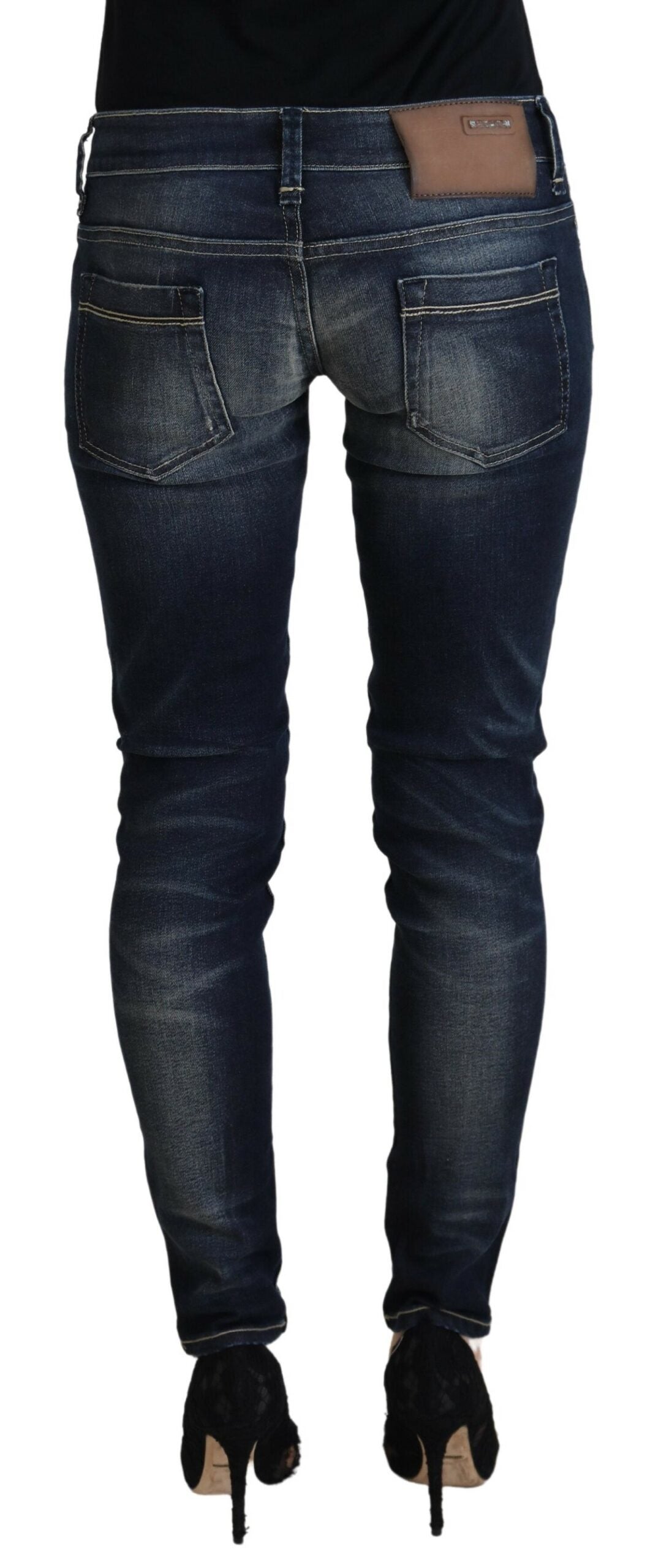  - Chic Blue Washed Skinny Low Waist Jeans