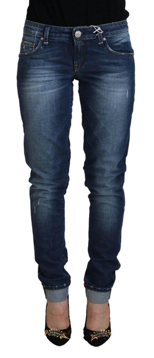  - Elegant Blue Washed Low Waist Skinny Jeans