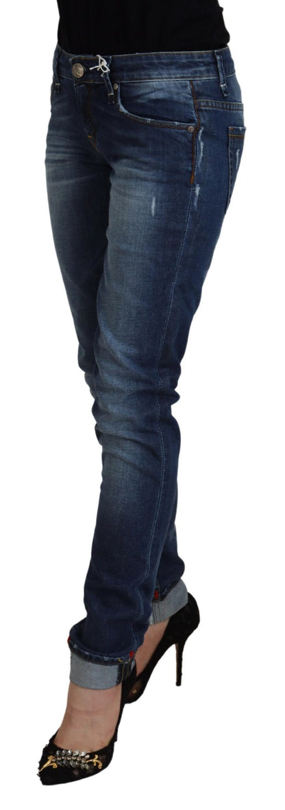  - Elegant Blue Washed Low Waist Skinny Jeans